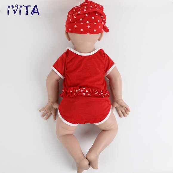20'' Full Body Silicone Lifelike Baby Girl Doll Artificial Silicone Reborn Doll - Picture 11 of 12